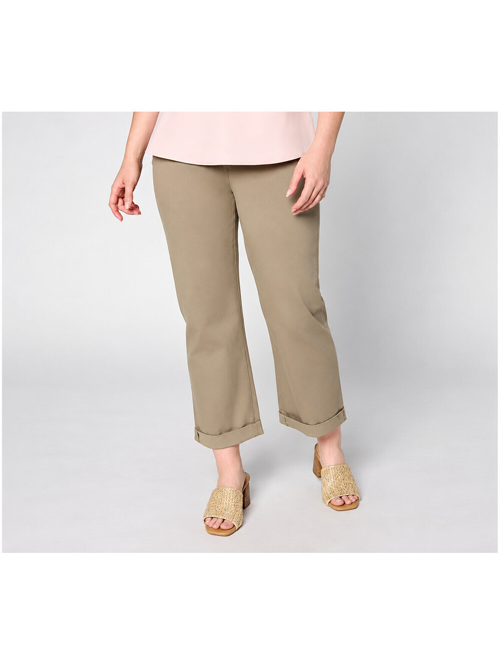 NYDJ Reg Cool Embrace Bailey Relaxed Straight Leg Crop Jeans Saddlewood, Reg 8